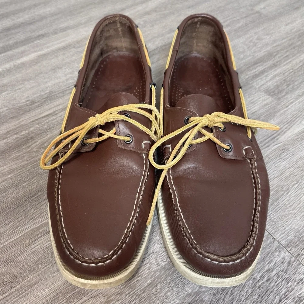 Sebago Docksides Boat Shoes Mens Size 15 M Waxed Brown Leather Preppy Nautical
